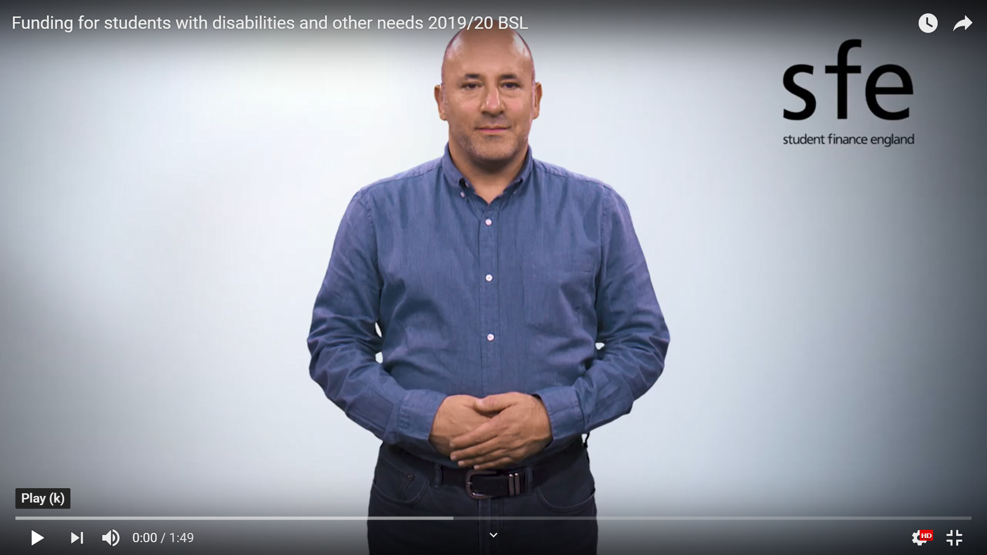 BSL video outlining funding for students with disabilities and other needs. 